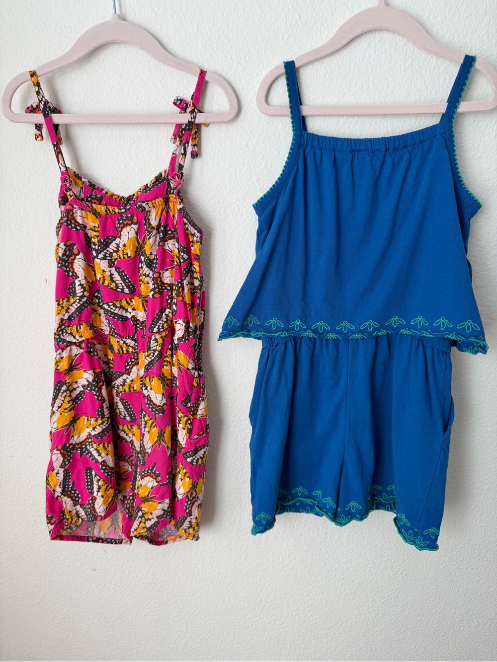 CREWCUTS CAT AND JACK Romper Lot Butterfly Blue Summer Shorts Set 6 - Picture 9 of 11